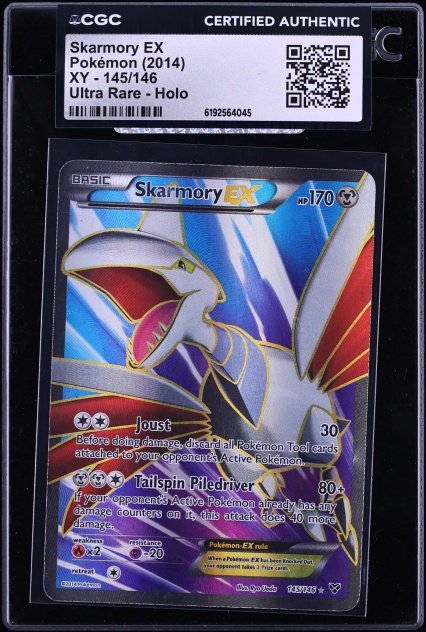 2014 Pokemon XY Full Art Skarmory Ex #145 CGC AUTH