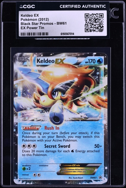 2012 Pokemon Black & White Promo EX Power Tin Holo Keldeo EX #BW61 CGC AUTH