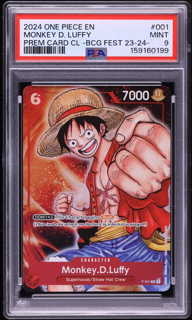2024 One Piece Promo Premium Bandai Card Games Fest Monkey D. Luffy #P-001 PSA 9 MINT