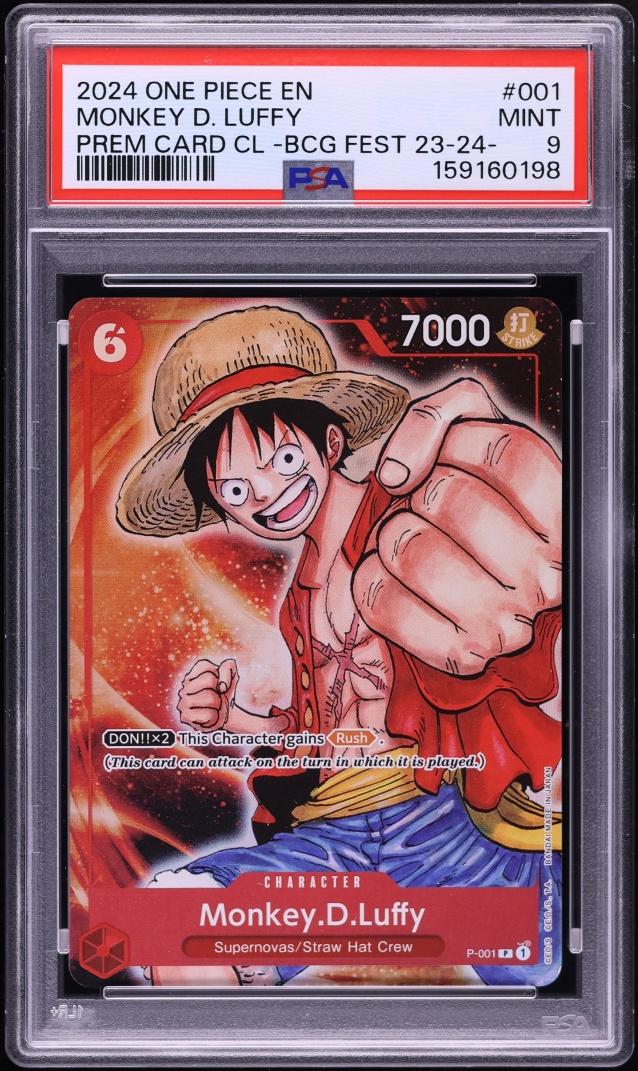 2024 One Piece Promo Premium Bandai Card Games Fest Monkey D. Luffy #P-001 PSA 9 MINT