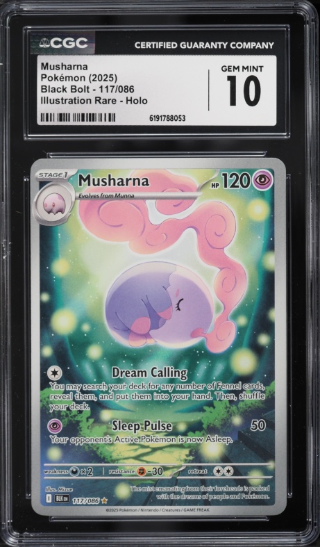 2025 Pokemon Scarlet & Violet Black Bolt IR Musharna #117 CGC 10 GEM MINT