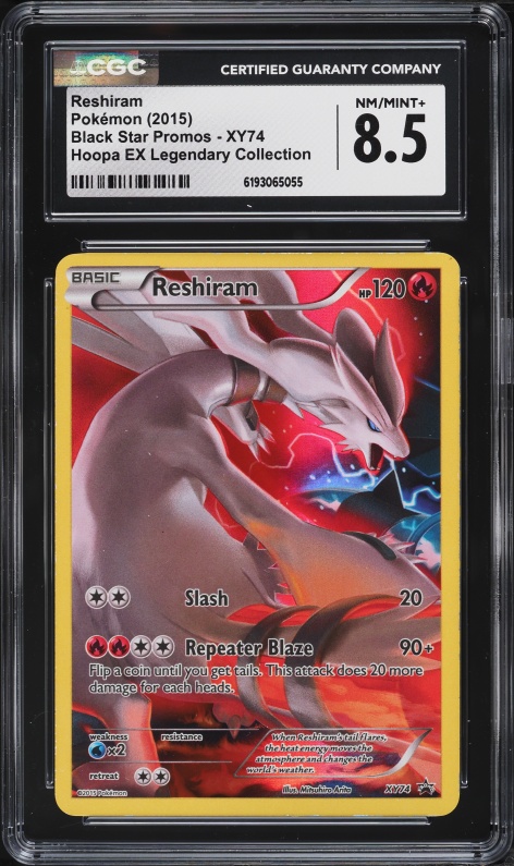 2015 Pokemon XY Black Star Promo Legendary Collection Full Art Reshiram #XY74 CGC 8.5 NM-MT+