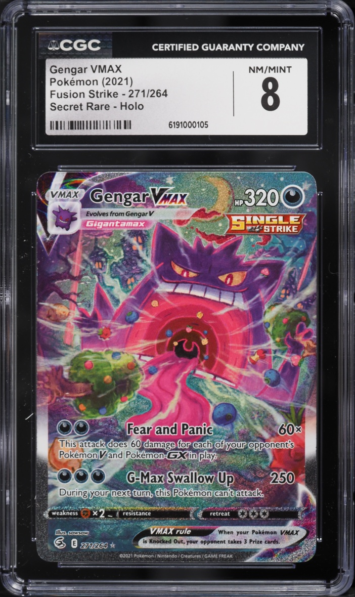 2021 Pokemon Sword & Shield Fusion Strike SEC Gengar VMAX #271 CGC