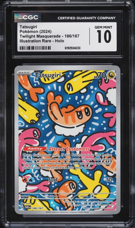 2024 Pokemon Scarlet & Violet Twilight Masquerade IR Tatsugiri #186 CGC 10 GEM MINT