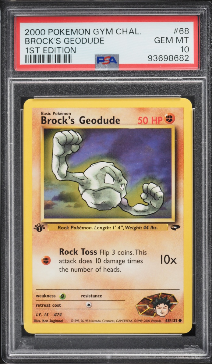2000 Pokemon Gym Challenge 1st Edition Brock's Geodude #68 PSA 10 GEM MINT