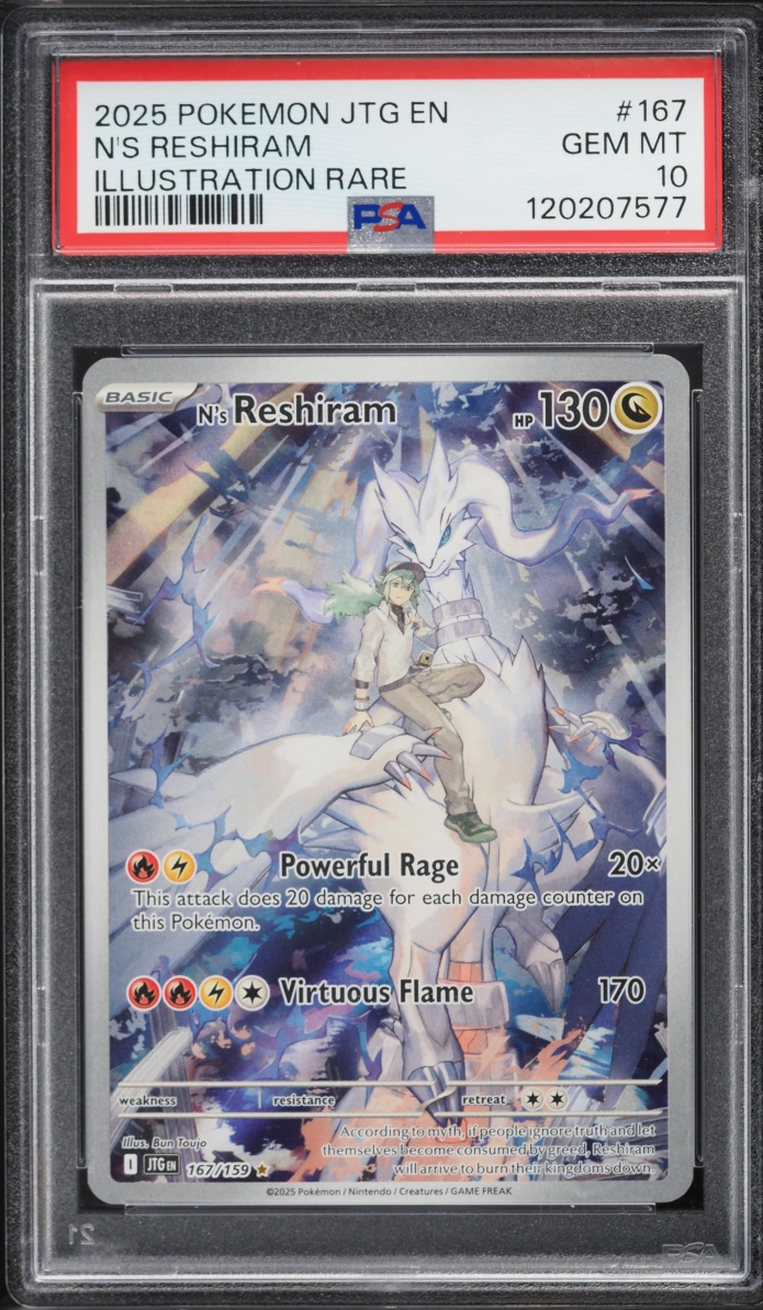 2025 Pokemon Scarlet & Violet Journey Together IR N's Reshiram #167 PSA 10 GEM MINT