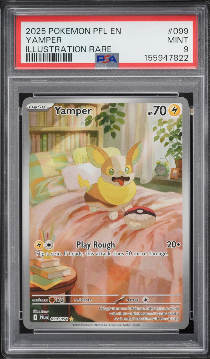 2025 Pokemon Mega Evolution Phantasmal Flames IR Yamper #99 PSA 9 MINT