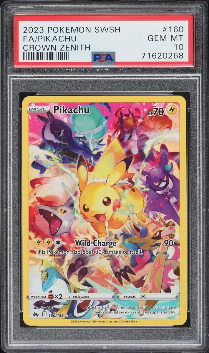 2023 Pokemon Sword & Shield Crown Zenith SEC Pikachu #160 PSA 10 GEM MINT