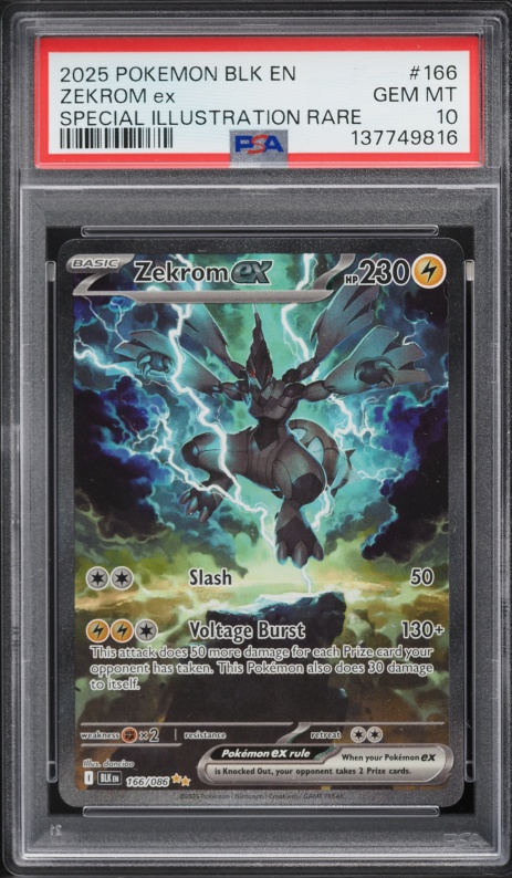 2025 Pokemon Japanese SV Black Bolt BW Rare Zekrom Ex #174 PSA 10