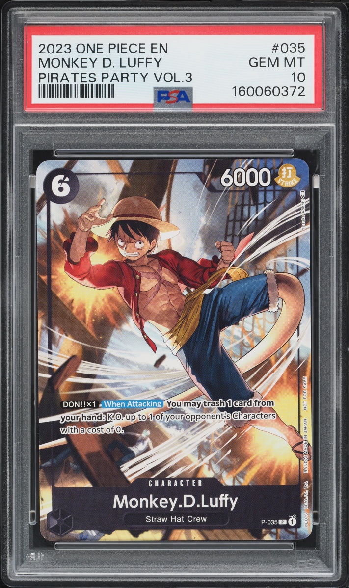 2023 One Piece Promo Pirates Party Vol 3 Monkey D. Luffy #P-035 PSA 10 GEM MINT