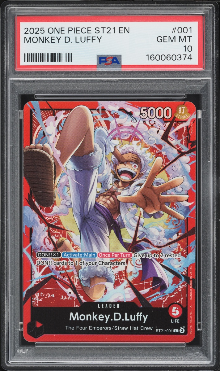 2025 One Piece Starter Deck EX Gear 5 Leader Monkey D. Luffy #ST21-001 PSA 10 GEM MINT