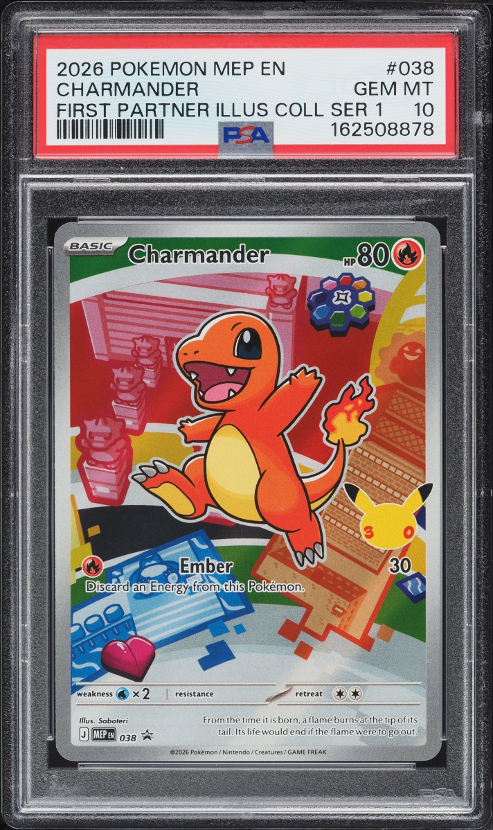 2026 Pokemon Mega Evolution Promo First Partner Illus S1 Full Art Charmander #38 PSA 10 GEM