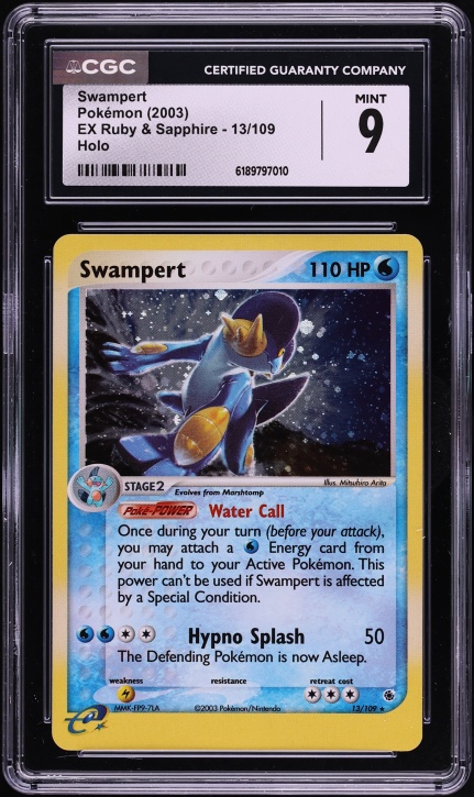 2003 Pokemon EX Ruby & Sapphire Holo Swampert #13 CGC 9 MINT