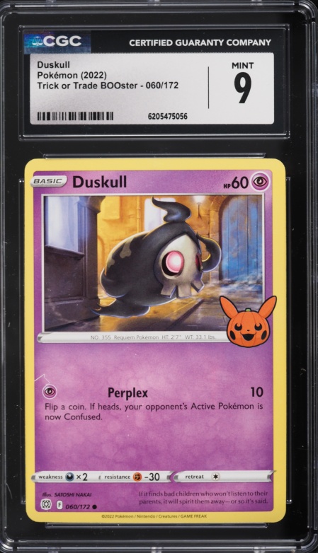 2022 Pokemon Sword & Shield Trick Or Trade BOOster Duskull #60 CGC 9 MINT