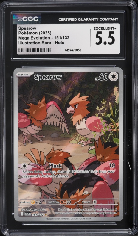 2025 Pokemon Mega Evolution IR Spearow #151 CGC 5.5 EX+