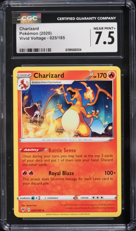 2020 Pokemon Sword & Shield Vivid Voltage Charizard #25 CGC 7.5 NRMT+