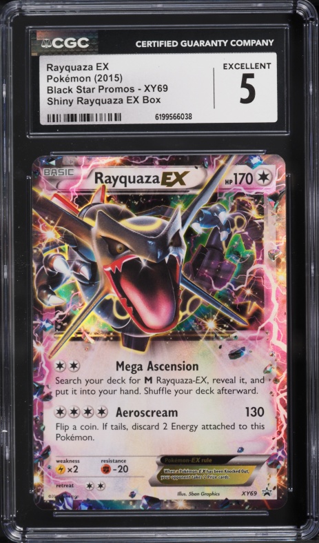 2015 Pokemon XY Black Star Promo Shiny EX Box Rayquaza EX #XY69 CGC 5 EX