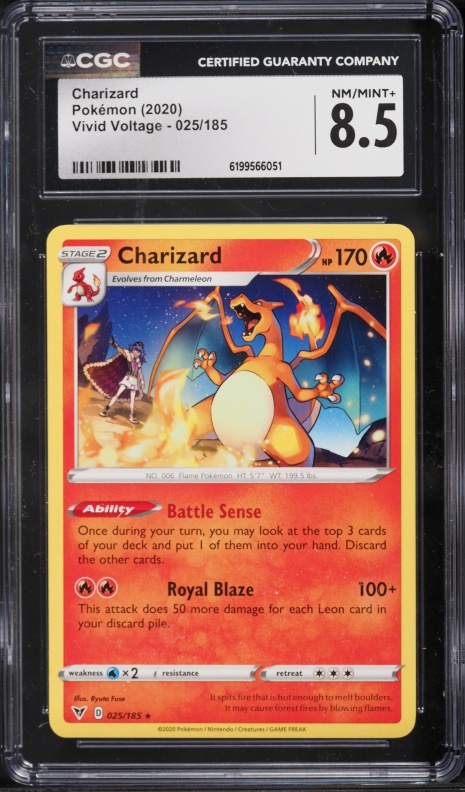 2020 Pokemon Sword & Shield Vivid Voltage Charizard #25 CGC 8.5 NM-MT+
