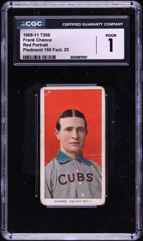 1909-11 T206 Frank Chance RED PORTRAIT SGC 2 GD on Fanatics Collect