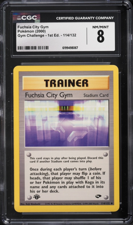 2000 Pokemon Gym Challenge 1st Edition Fuchsia City Gym #114 CGC 8 NM-MT
