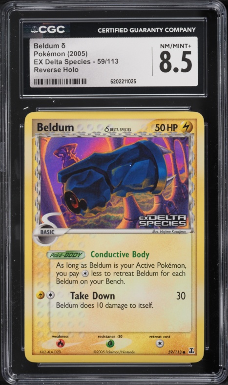 2005 Pokemon EX Delta Species Reverse Holo Beldum #59 CGC 8.5 NM-MT+