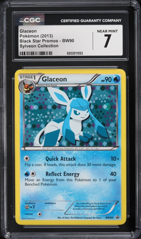 2013 Pokemon Black & White Promo Sylveon Collection Holo Glaceon #BW90 CGC 7 NRMT