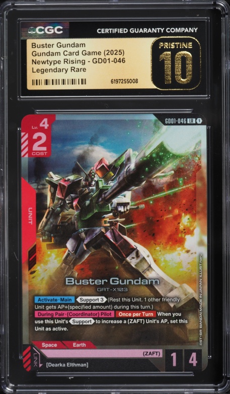 2025 Gundam Card Game Newtype Rising LR Gundam #GD01-001 CGC 10