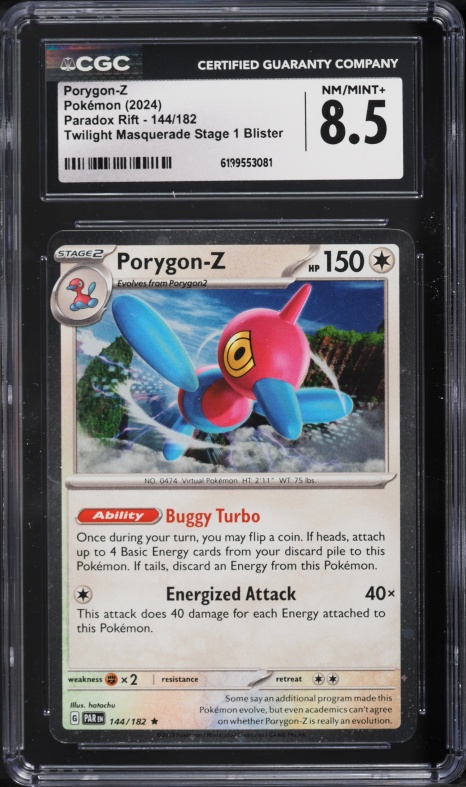 2024 Pokemon SV Paradox Rift Twilight Masquerade Porygon-Z #144 CGC 8.5 NM-MT+