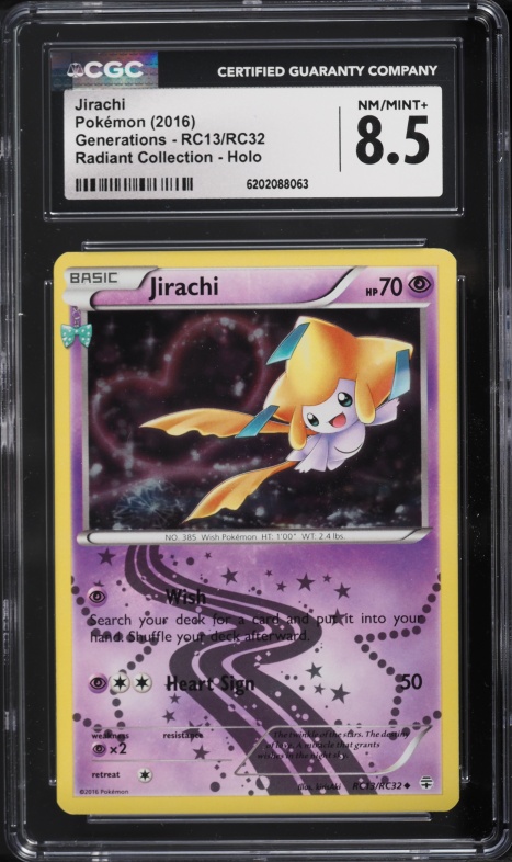 2016 Pokemon XY Generations Radiant Collection Holo Jirachi #RC13 CGC 8.5 NM-MT+