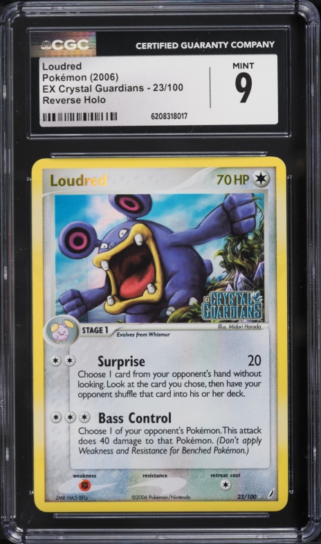 2006 Pokemon EX Crystal Guardians Reverse Holo Loudred #23 CGC 9 MINT