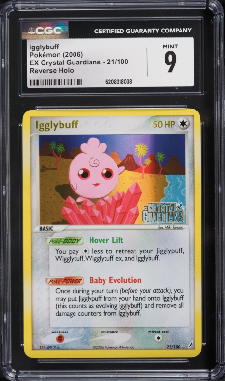 2006 Pokemon EX Crystal Guardians Reverse Holo Igglybuff #21 CGC 9 MINT