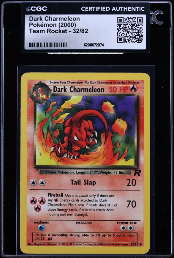 2000 Pokemon Team Rocket Dark Charmeleon #32 CGC AUTH