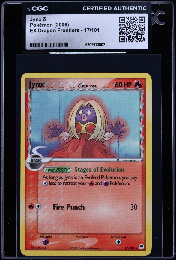 2006 Pokemon Ex Dragon Frontiers Jynx #17 CGC AUTH