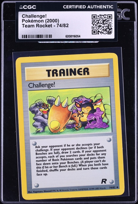 2000 Pokemon Team Rocket Challenge! #74 CGC AUTH