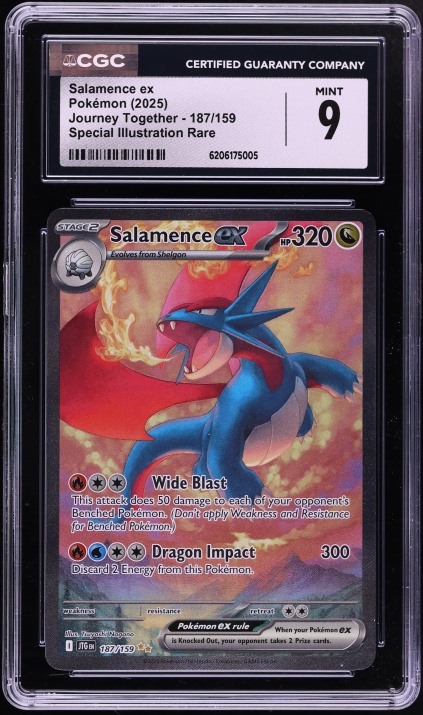 2025 Pokemon Scarlet & Violet Journey Together SIR Salamence Ex #187 CGC 9 MINT
