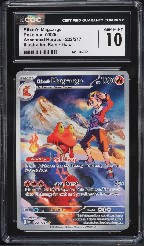 2026 Pokemon Mega Evolution Ascended Heroes IR Ethan's Magcargo #222 CGC 10 GEM MINT