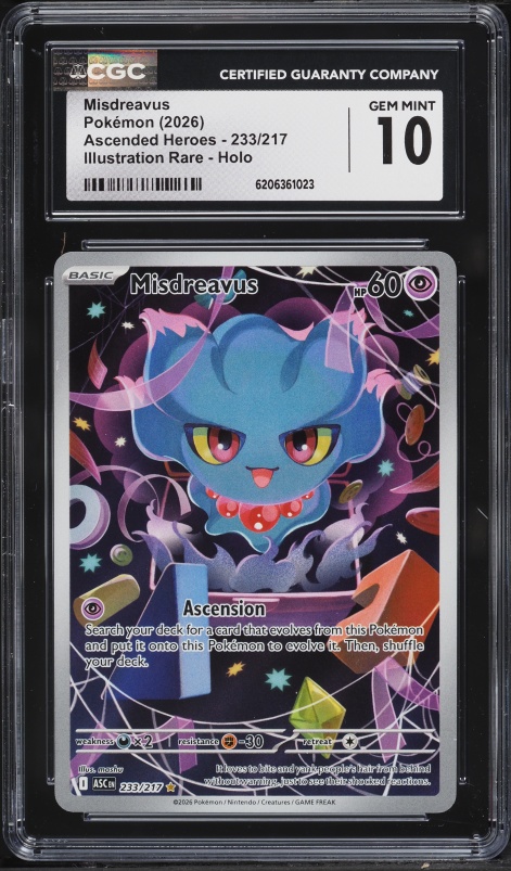 2026 Pokemon Mega Evolution Ascended Heroes IR Misdreavus #233 CGC 10 GEM MINT