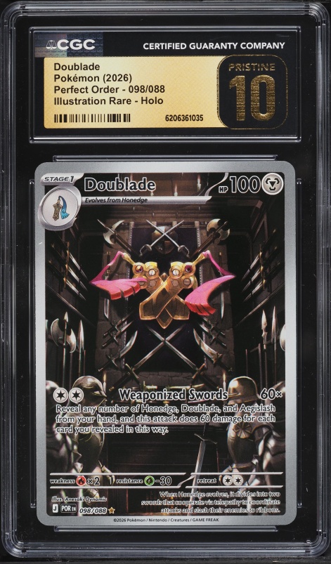 2026 Pokemon Mega Evolution Perfect Order IR Doublade #98 CGC 10 PRISTINE