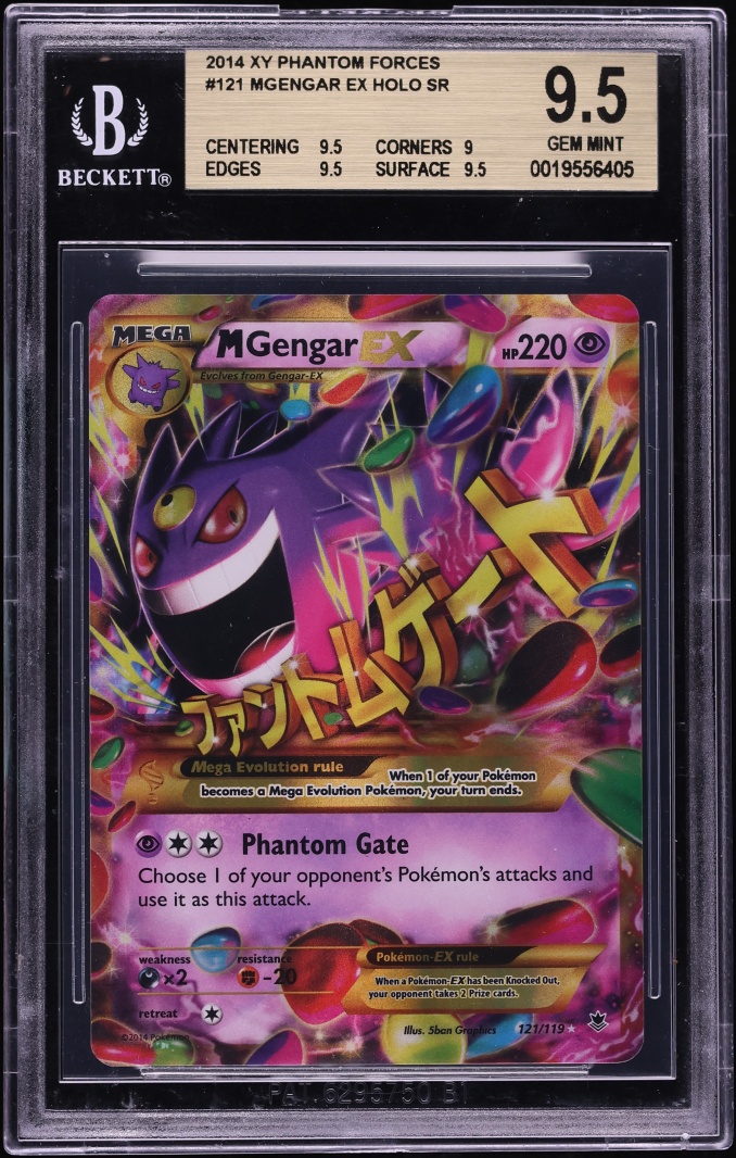 2014 Pokemon XY Phantom Forces Holo M Gengar EX #121 BGS 9.5 GEM MINT - Main Image