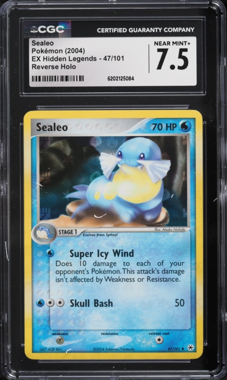 2004 Pokemon EX Hidden Legends Reverse Holo Sealeo #47 CGC 7.5 NRMT+