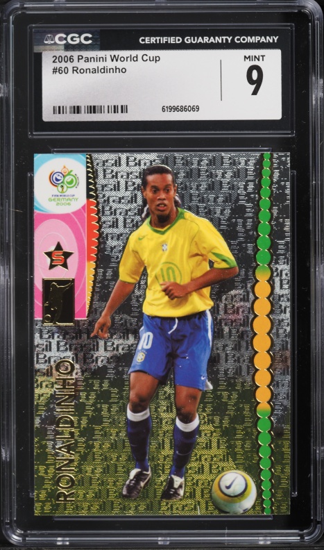2006 Panini World Cup Germany Ronaldinho #60 PSA 8 NM-MT on