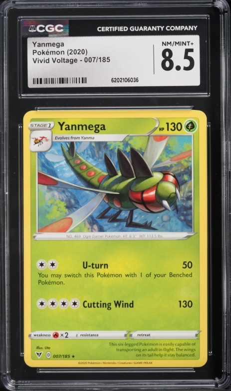 2020 Pokemon Vivid Voltage Yanmega #007 CGC 8.5 NM-MT+