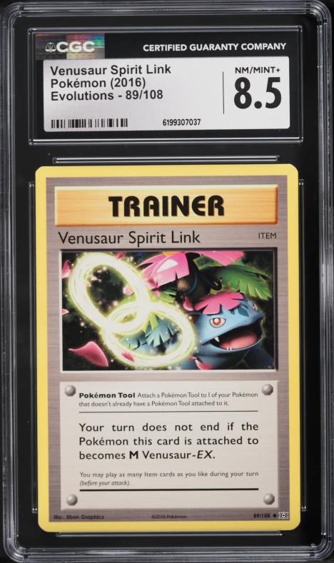 2016 Pokemon XY Evolutions Venusaur Spirit Link #89 CGC 8.5 NM-MT+