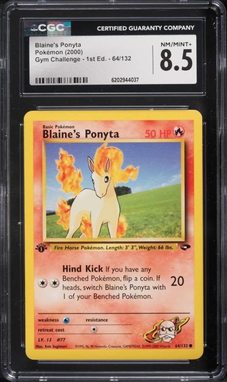 2000 Pokemon Gym Challenge 1st Edition Blaine's Ponyta #64 CGC 8.5 NM-MT+