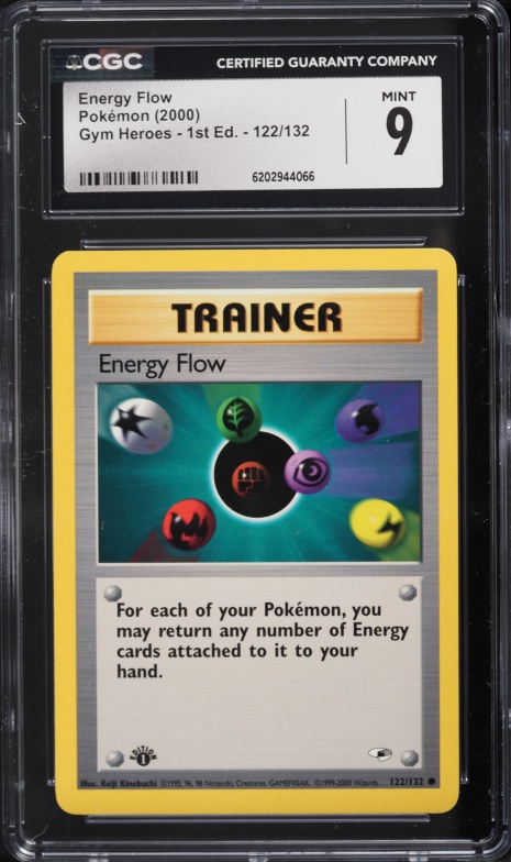 2000 Pokemon Gym Heroes 1st Edition Energy Flow #122 CGC 9 MINT