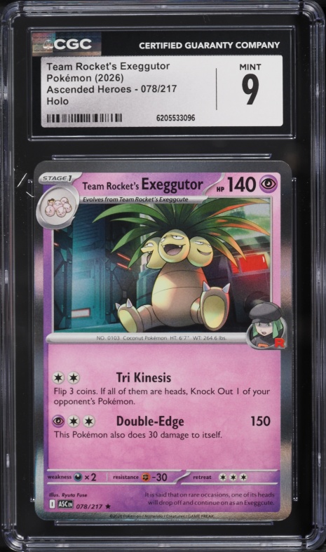 2026 Pokemon Ascended Heroes Holo Team Rocket's Exeggutor #078 CGC 9 MINT
