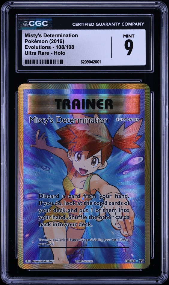 2016 Pokemon XY Evolutions Full Art Misty's Determination #108 CGC 9 MINT