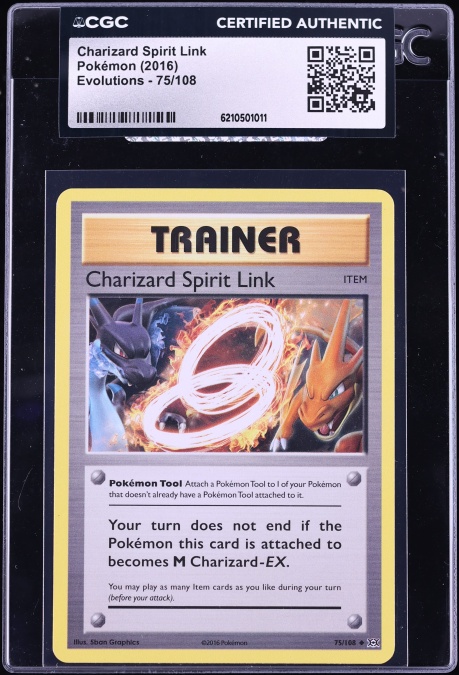 2016 Pokemon XY Evolutions Charizard Spirit Link #75 CGC AUTH