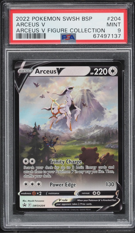 2022 Pokemon Sword & Shield Black Star Promo Figure Collection Arceus V #SWSH204 PSA 9 MINT