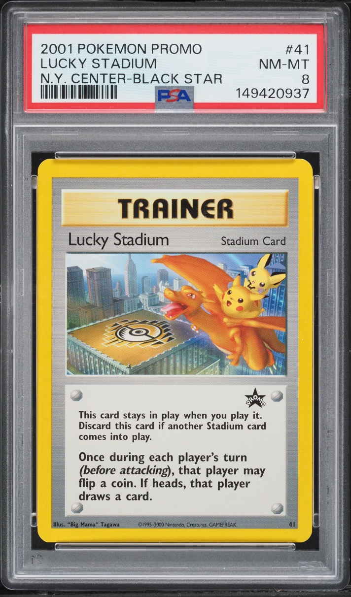 2001 Pokemon Black Star Promo New York Center Lucky Stadium #41 PSA 8 NM-MT